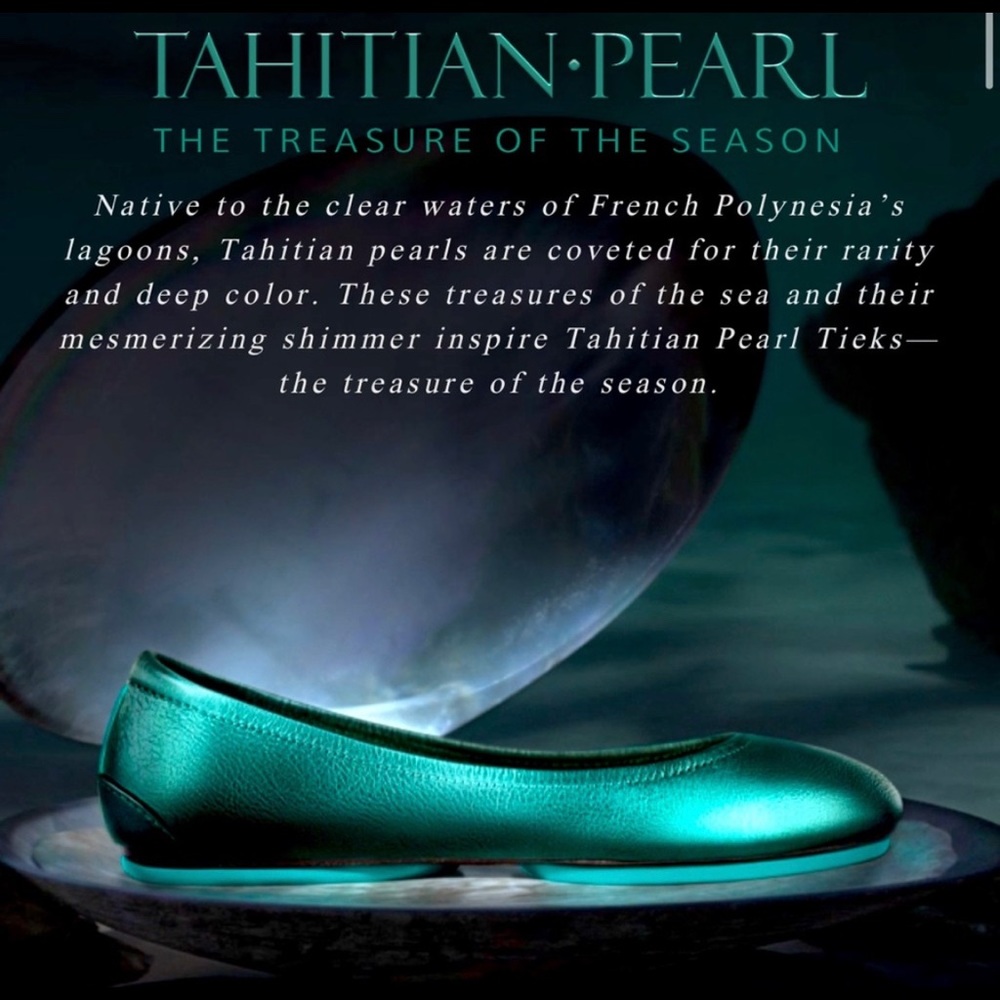 Tahitian Pearl Tieks Sz 6 with box and topper - Never Worn!